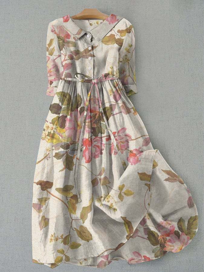 Women's Floral Shirt Dress - Image 4