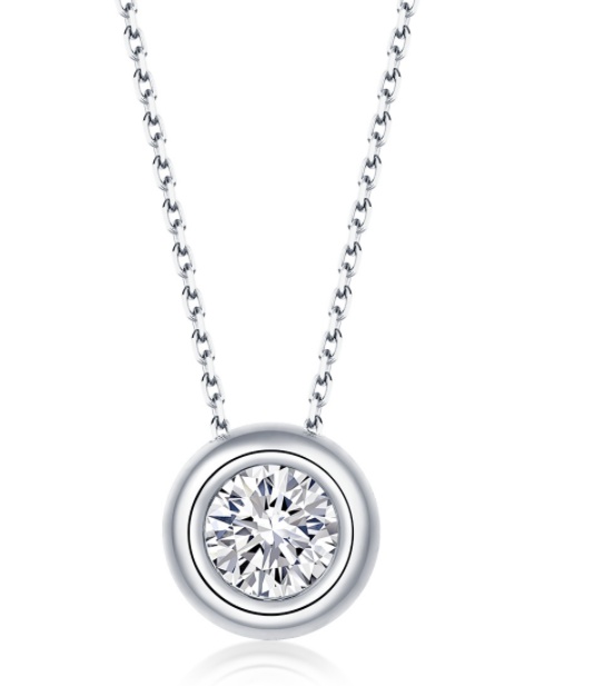 925 sterling silver moissanite necklace and stud earrings jewelry set
