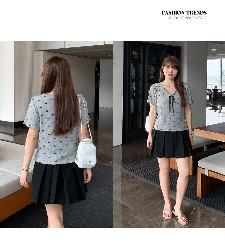 Sweet Bow Print T-Shirt
