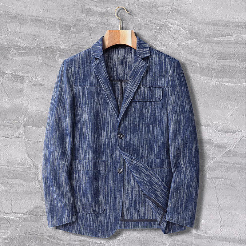 Men's Retro Denim Jacket | Japanese Style Cotton Denim Coat - Image 7
