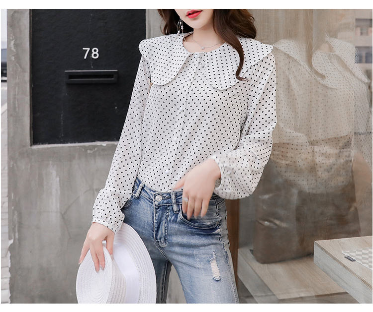 Polka Dot Chiffon Shirt | Retro Loose Fit Top