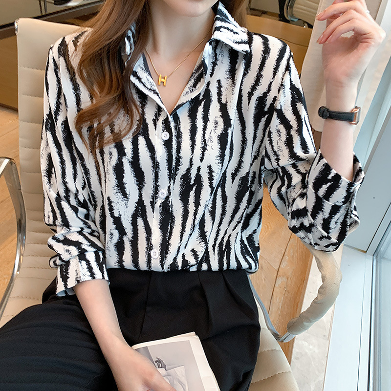 Women’s Zebra Print Chiffon Shirt