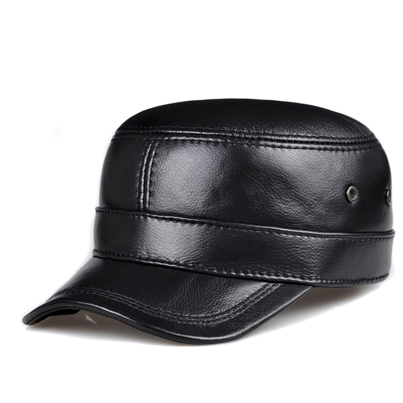 Genuine Leather Military Hat