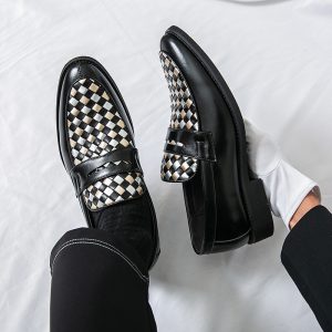men's casual pointed toe leather shoes with modern business casual styling