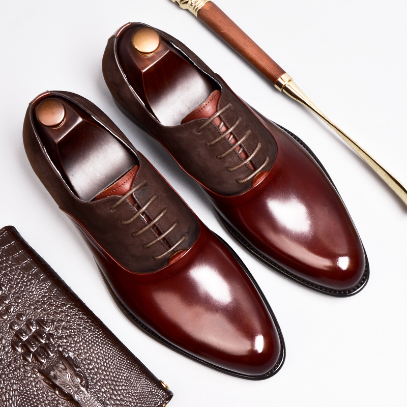 men's vintage British leather dress shoes with classic business styling