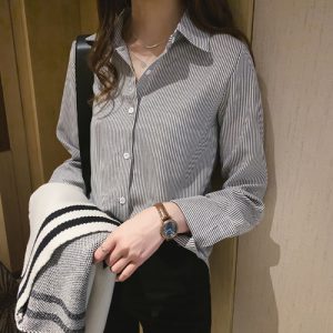 Korean Striped Casual Shirt