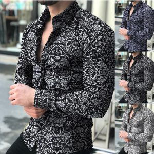 Men’s Floral Lapel Shirt