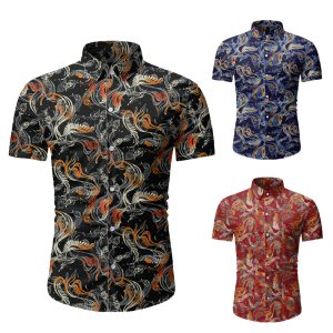 Men’s Hawaiian Shirt | Floral Beach Short Sleeve Shirt