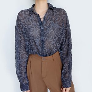 Jacquard Chiffon Blouse