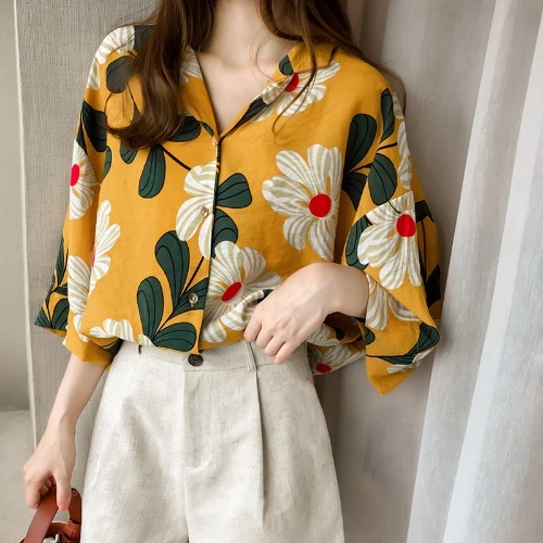 Floral Chiffon Sun Shirt