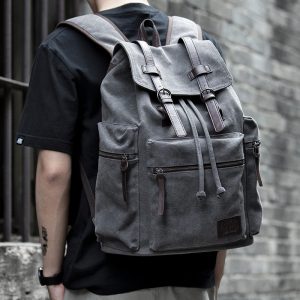 Canvas Backpack Men’s Fashion Trend Casual Travel Bag