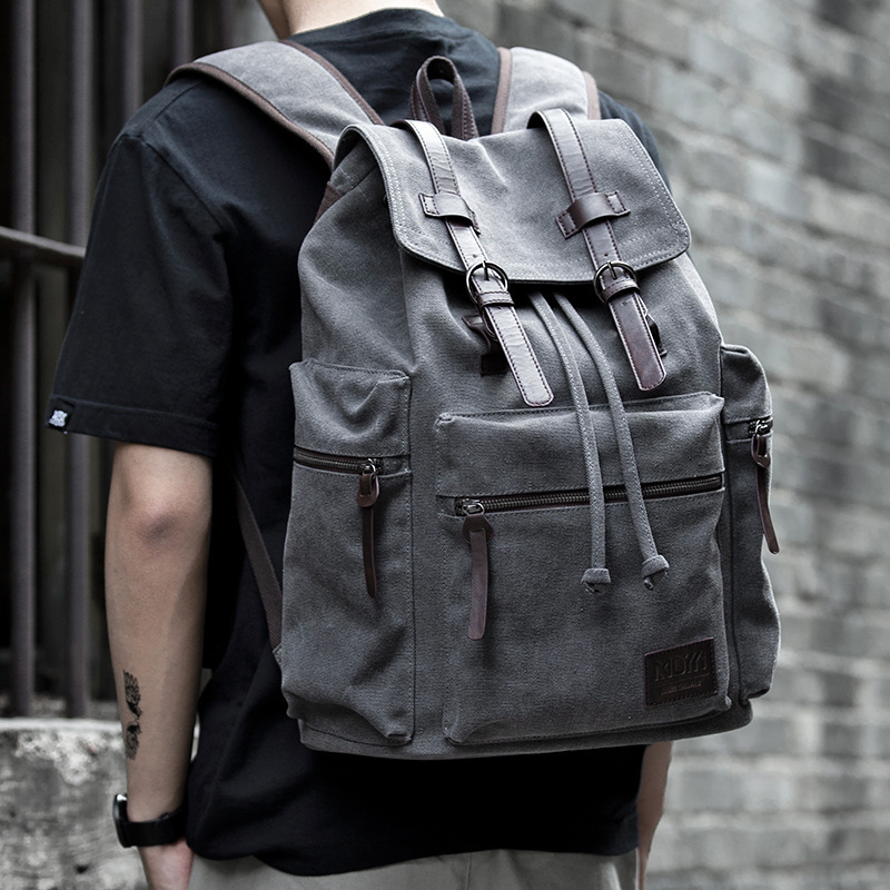 Canvas Backpack Men’s Fashion Trend Casual Travel Bag