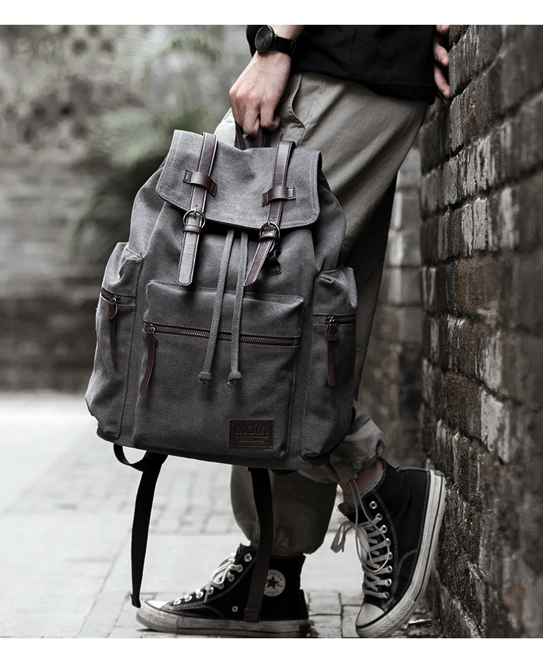 Canvas Backpack Men’s Fashion Trend Casual Travel Bag