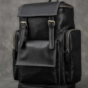 Retro Crazy Horse Leather Mens Backpack male computer bag Large Capacity 15.6 inch laptop bags genuine leather Travel Backpacks