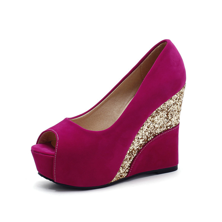 Peep Toe Wedge Pumps - Image 6