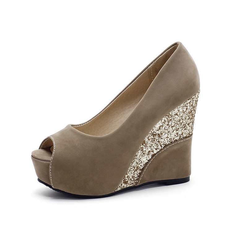 Peep Toe Wedge Pumps - Image 8
