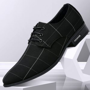 men's breathable leather business casual shoes with lightweight professional styling
