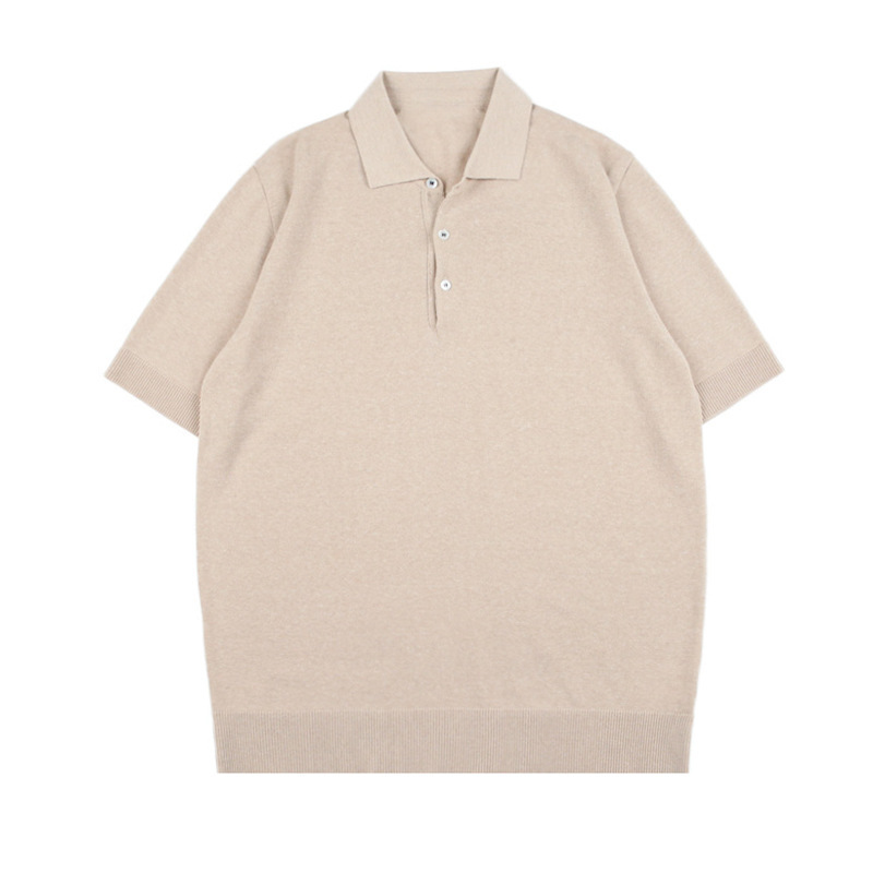 Men’s Ice Silk Knit Polo Shirt | Short Sleeve Trendy Polo