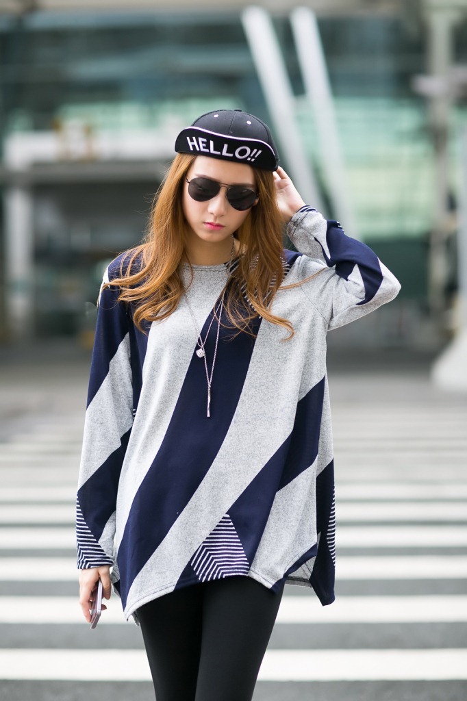 Geometric long sleeve T-shirt