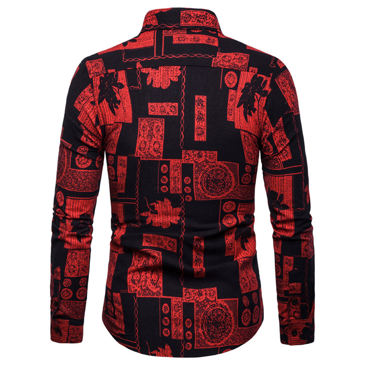 Men’s Printed Long Sleeve Casual Shirt | Stylish Button-Up Shirt