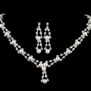 Pearl Rhinestone Bridal Set