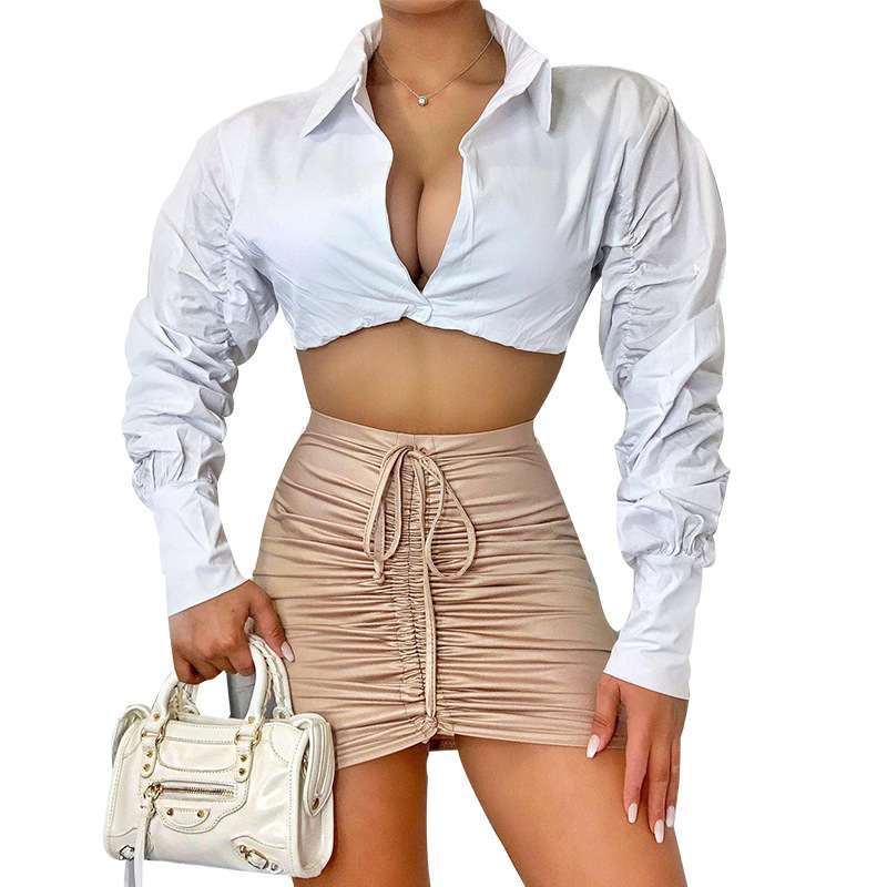 Women’s Puff Sleeve Button-Up Blouse | Elegant Casual Shirt