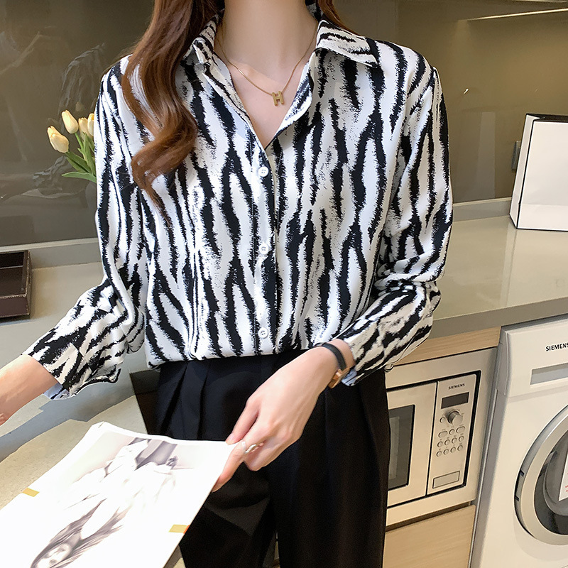 Women's Zebra Print Chiffon Shirt - Image 6