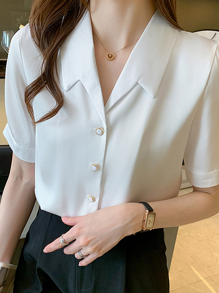 Women’s Short Sleeve Chiffon Blouse