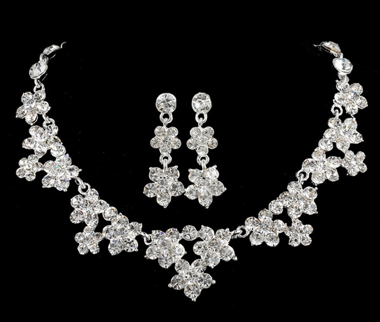 Floral Crystal Statement Necklace