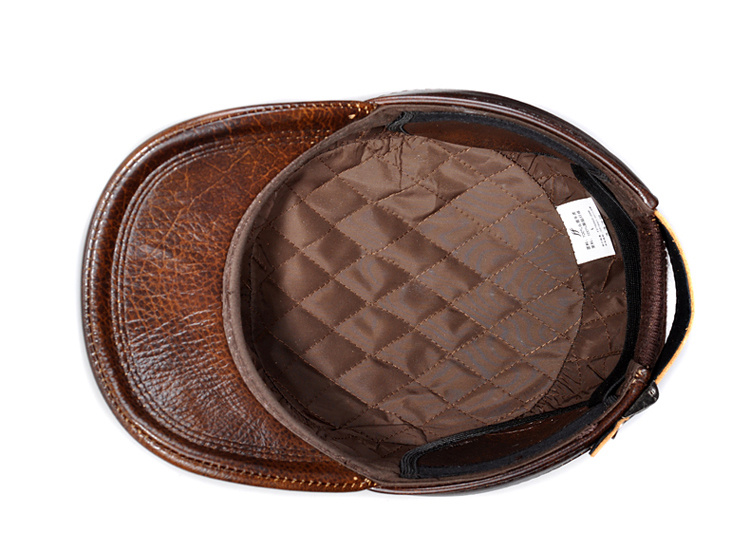 Genuine Leather Military Hat