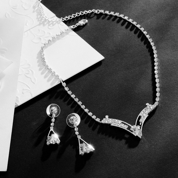 Water Drop Crystal Jewelry Set