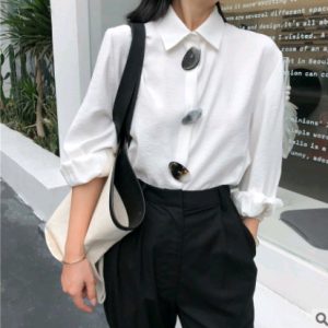Women's Polo Collar Cotton Shirt