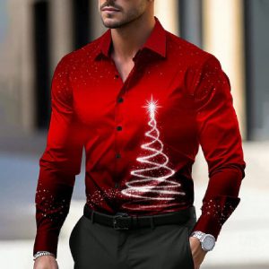 Men’s Long Sleeve Hawaiian Shirt | Loose Fit Printed Shirt