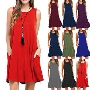 Women’s Sleeveless Pocket Dress