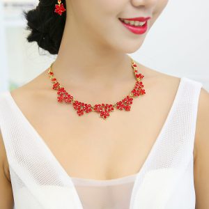 Floral Crystal Statement Necklace