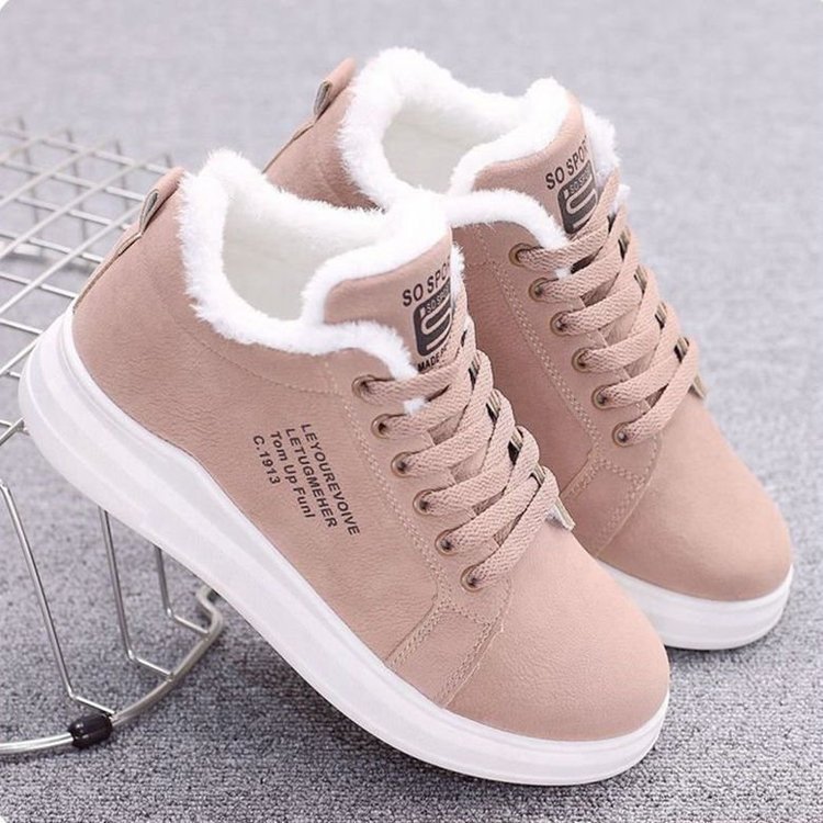 Ladies velvet padded warm sports shoes