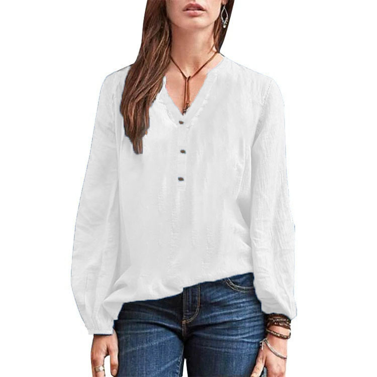 Cotton Linen Retro Shirt - Image 7