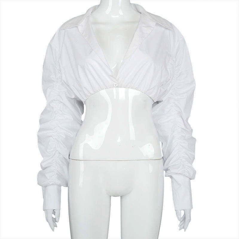 Women’s Puff Sleeve Button-Up Blouse | Elegant Casual Shirt