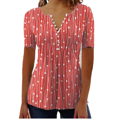 Women's Printed V-Neck Blouse | Casual Long Sleeve Shirt - Image 6