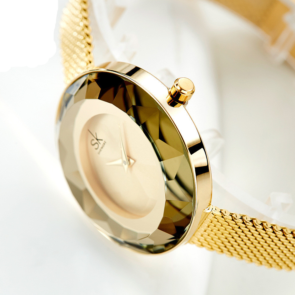 Ladies mesh strap glass watch - Image 4