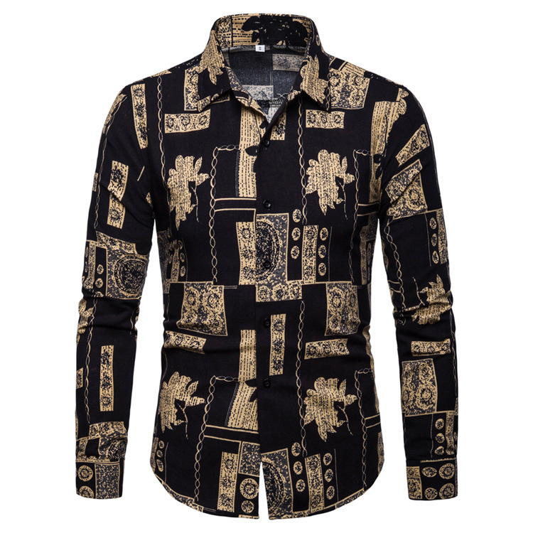 Men’s Printed Long Sleeve Casual Shirt | Stylish Button-Up Shirt
