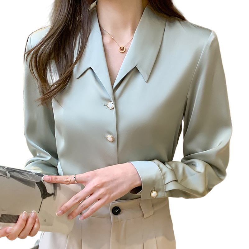 Women’s Satin Button Shirt