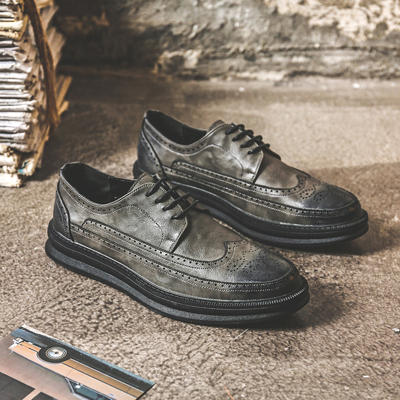 men's pointed toe business casual dress shoes with modern Korean and British-inspired design