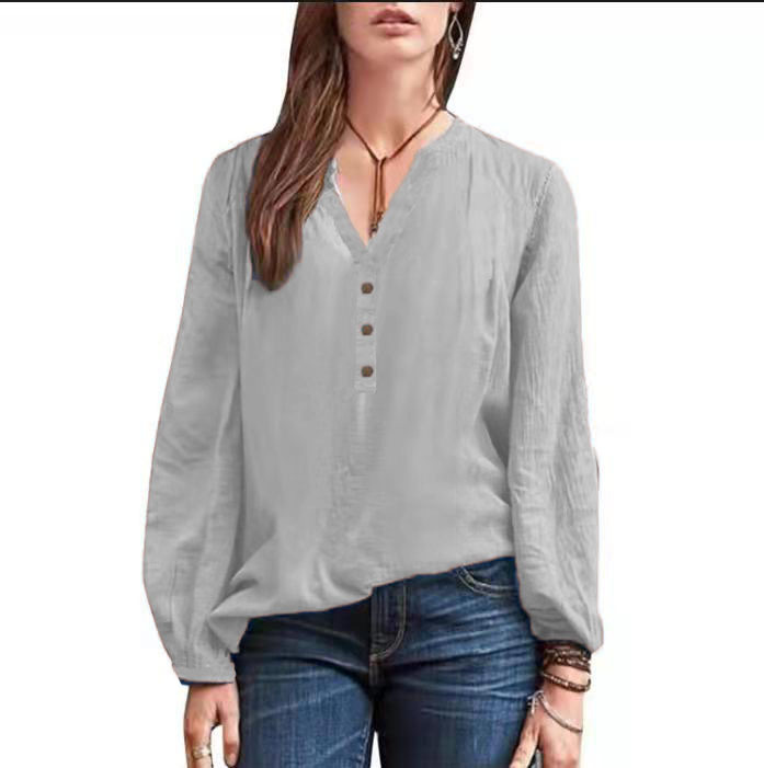 Cotton Linen Retro Shirt - Image 3