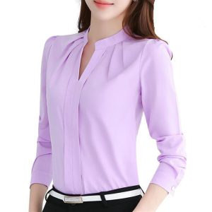 Women's Elegant V-Neck Chiffon Blouse