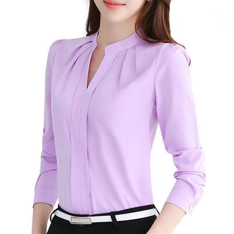 Women's Elegant V-Neck Chiffon Blouse