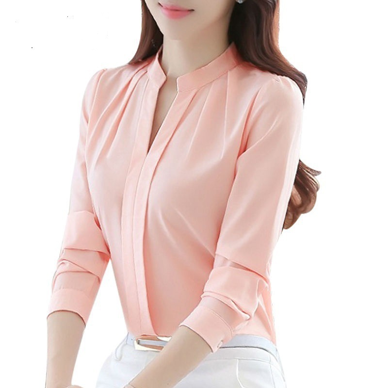Women’s Elegant V-Neck Chiffon Blouse