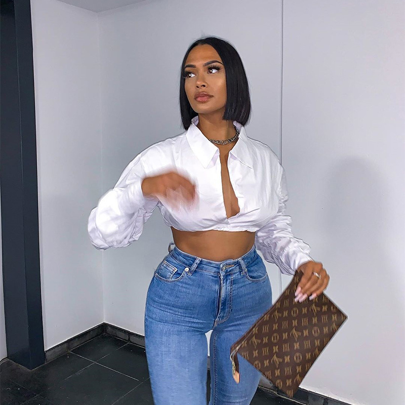 Women’s Puff Sleeve Button-Up Blouse | Elegant Casual Shirt