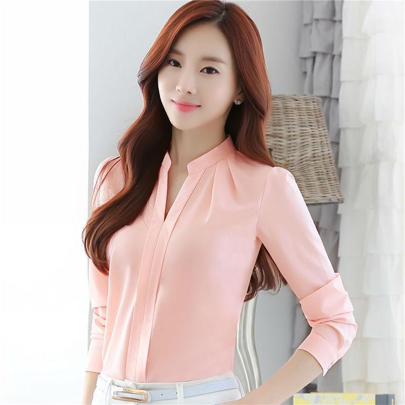 Women's Elegant V-Neck Chiffon Blouse - Image 7