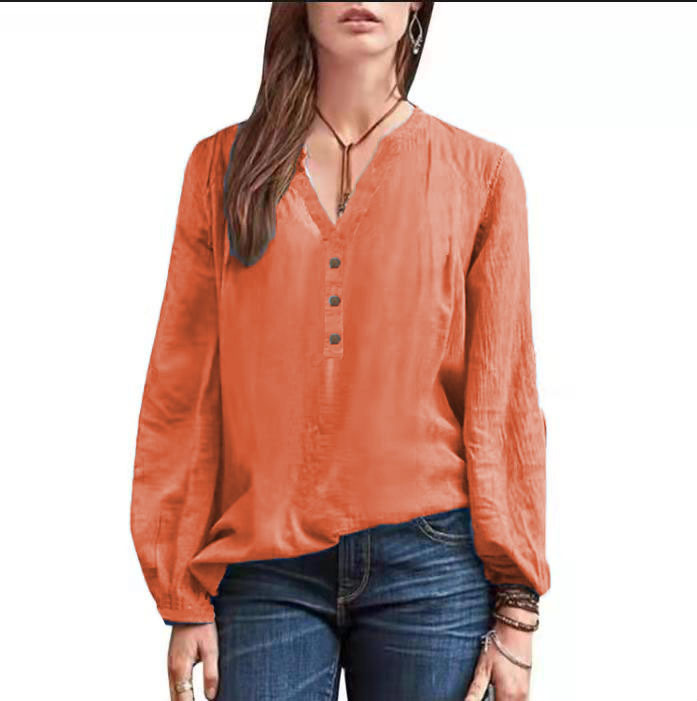 Cotton Linen Retro Shirt - Image 4